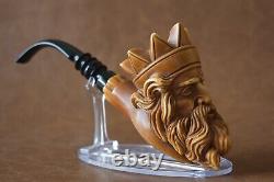 Large Size King Figure PIPE Block Meerschaum-NEW Handmade Custom Fitted CASE279