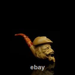 Large Size Laughing Dog Figure PIPE new-block Meerschaum Handmade W Case#1784