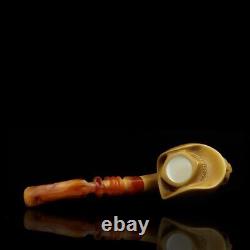 Large Size Laughing Dog Figure PIPE new-block Meerschaum Handmade W Case#1784