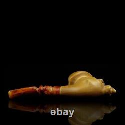 Large Size Laughing Dog Figure PIPE new-block Meerschaum Handmade W Case#1784