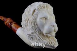 Large Size Lion? FIGURE Pipe BY KENAN Block Meerschaum-NEW W CASE#1015