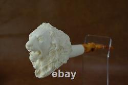 Large Size Lion FIGURE Pipe BY KENAN Block Meerschaum-NEW W CASE#227