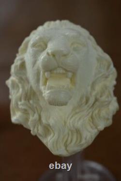 Large Size Lion FIGURE Pipe BY KENAN Block Meerschaum-NEW W CASE#227