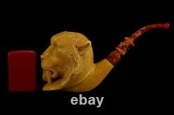 Large Size Siberian Tiger FIGURE Pipe BY KENAN Block Meerschaum-NEW W CASE#152