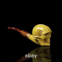 Large Size Skull Pipe By Kenan-new-block Meerschaum Handmade W Case#1648