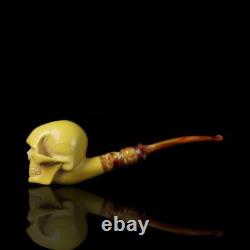 Large Size Skull Pipe By Kenan-new-block Meerschaum Handmade W Case#1648
