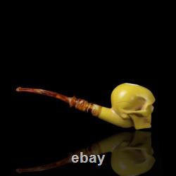 Large Size Skull Pipe By Kenan-new-block Meerschaum Handmade W Case#1648