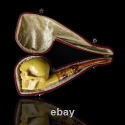 Large Size Skull Pipe By Kenan-new-block Meerschaum Handmade W Case#1648