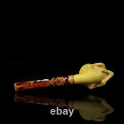 Large Size Skull Pipe By Kenan-new-block Meerschaum Handmade W Case#1648