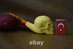 Large Size Skull Pipe By Kenan-new-block Meerschaum Handmade W Case#590