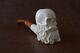 Large Size Skull Pipe W Beard Block Meerschaum-handmade New W Case#1049