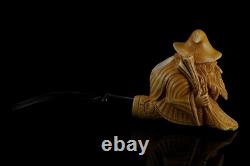 Large Size WIZARD Figure Pipe By Altay New Block Meerschaum Handmade W Case1499