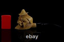 Large Size WIZARD Figure Pipe By Altay New Block Meerschaum Handmade W Case1499