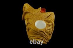 Large Size WIZARD Figure Pipe New Block Meerschaum Handmade W Case#168