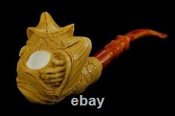 Large Size WIZARD Figure Pipe New Block Meerschaum Handmade W Case#168