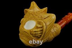 Large Size WIZARD Figure Pipe New Block Meerschaum Handmade W Case#168