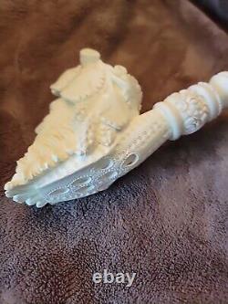 Large Size Wine God Pipe Handmade Block Royal Meerschaum With Case