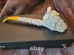 Large Size Wine God Pipe Handmade Block Royal Meerschaum With Case