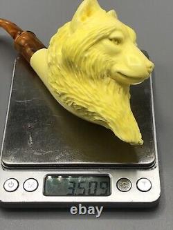 Large Size Wolf Pipe By Kenan new-block Meerschaum Handmade W Case+tamper#113