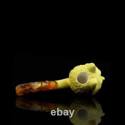 Large Size Wolf Pipe By Kenan new-block Meerschaum Handmade W Case+tamper#587