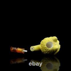 Large Size Wolf Pipe By Kenan new-block Meerschaum Handmade W Case+tamper#587