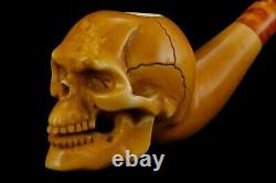 Large Skull Pipe By Kenan-new-block Meerschaum Handmade W Case#1266