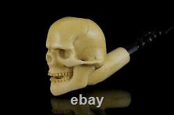 Large Skull Pipe By Kenan-new-block Meerschaum Handmade W Case#1483