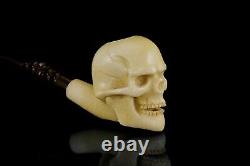 Large Skull Pipe By Kenan-new-block Meerschaum Handmade W Case#1483