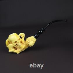 Large Skull Pipe By Kenan-new-block Meerschaum Handmade W Case#692