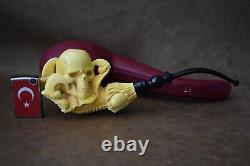 Large Skull Pipe By Kenan-new-block Meerschaum Handmade W Case#692