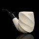 Large Smooth Swirl Pipe & Tamper Block Meerschaum-new-hand Carved Case#544
