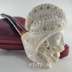 Large Sultan Ertugrul Meerschaum Pipe hancarved block meerschaum by CPW #2073