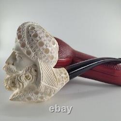 Large Sultan Ertugrul Meerschaum Pipe hancarved block meerschaum by CPW #2073