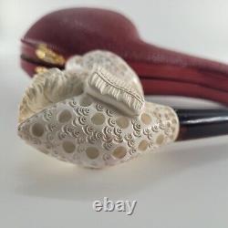 Large Sultan Ertugrul Meerschaum Pipe hancarved block meerschaum by CPW #2073