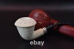 Large TEKIN Lattice Calabash Pipe BLOCK MEERSCHAUM-NEW-HAND CARVED W Case#813