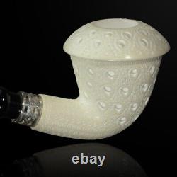 Large TEKIN Lattice Calabash Pipe BLOCK MEERSCHAUM-NEW-HAND CARVED W Case#813