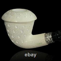 Large TEKIN Lattice Calabash Pipe BLOCK MEERSCHAUM-NEW-HAND CARVED W Case#813