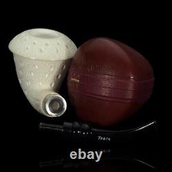 Large TEKIN Lattice Calabash Pipe BLOCK MEERSCHAUM-NEW-HAND CARVED W Case#813