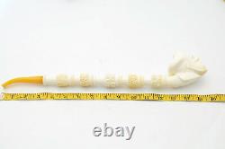 Large Vintage Meerschaum Genuine Block Carved Pirate Sheik Head Pipe With Case