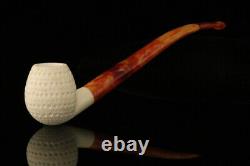 Lattice Apple Churchwarden Block Meerschaum Pipe with fitted case M2099