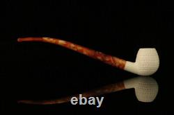 Lattice Apple Churchwarden Block Meerschaum Pipe with fitted case M2099