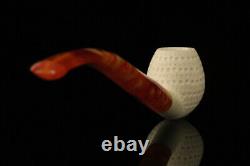 Lattice Apple Churchwarden Block Meerschaum Pipe with fitted case M2099