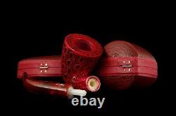 Lattice Bent Dublin Pipe By Tekin-new-block Meerschaum Handmade W Case#1579