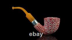 Lattice Bent Dublin Pipe By Tekin-new-block Meerschaum Handmade W Case#556