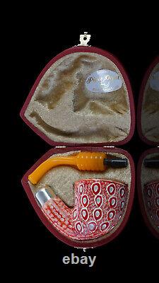 Lattice Bent Dublin Pipe By Tekin-new-block Meerschaum Handmade W Case#556
