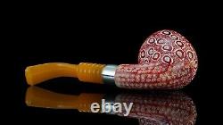 Lattice Bent Dublin Pipe By Tekin-new-block Meerschaum Handmade W Case#556