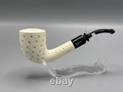 Lattice Bent Dublin Pipe By Tekin-new-block Meerschaum Handmade W Case#854