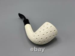 Lattice Bent Dublin Pipe By Tekin-new-block Meerschaum Handmade W Case#854