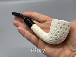 Lattice Bent Dublin Pipe By Tekin-new-block Meerschaum Handmade W Case#854