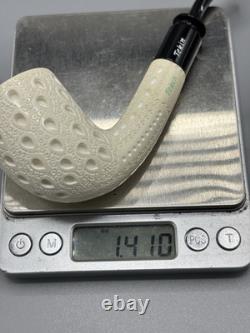 Lattice Bent Dublin Pipe By Tekin-new-block Meerschaum Handmade W Case#854